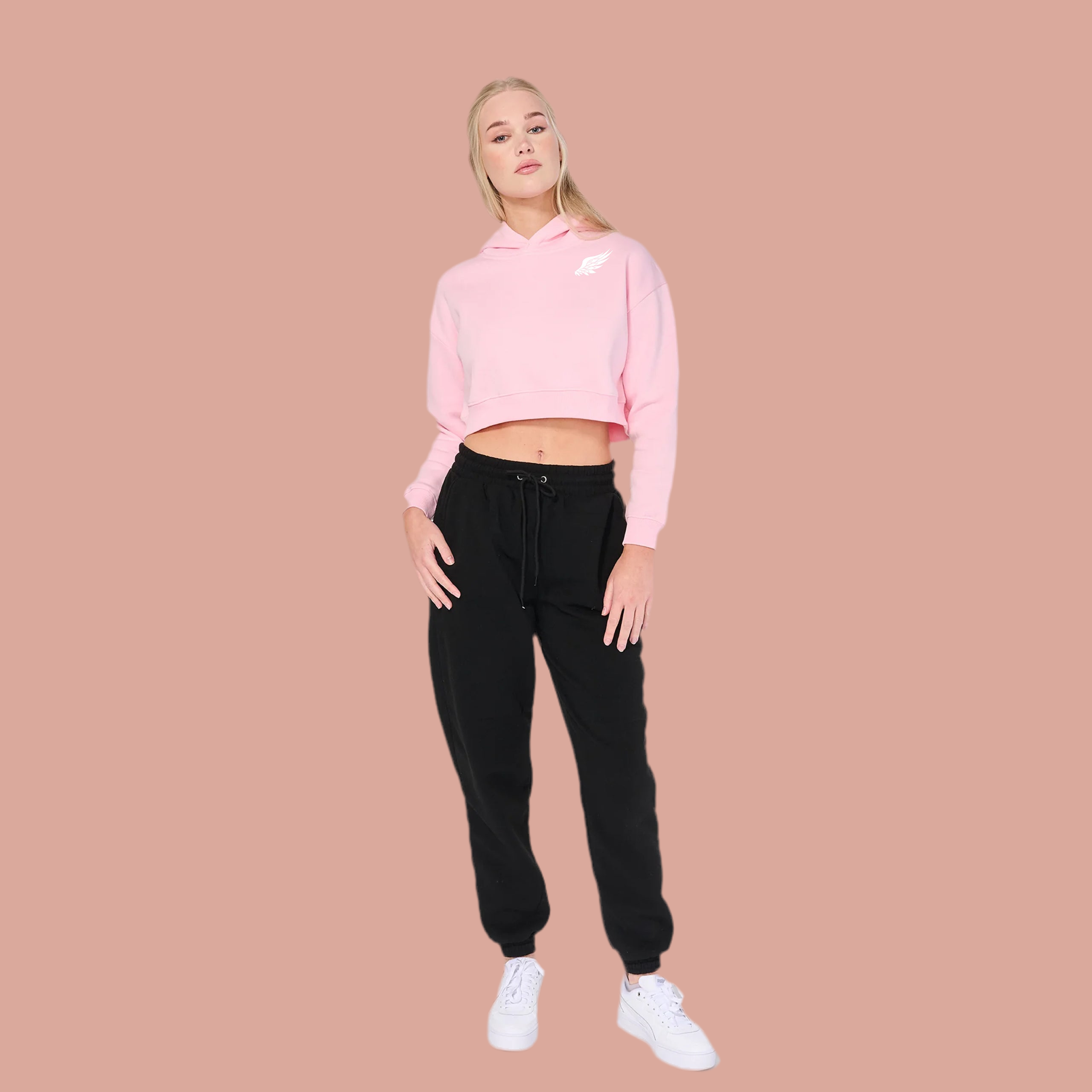 LITTLE BIRD CROP HOODIE (Pink)