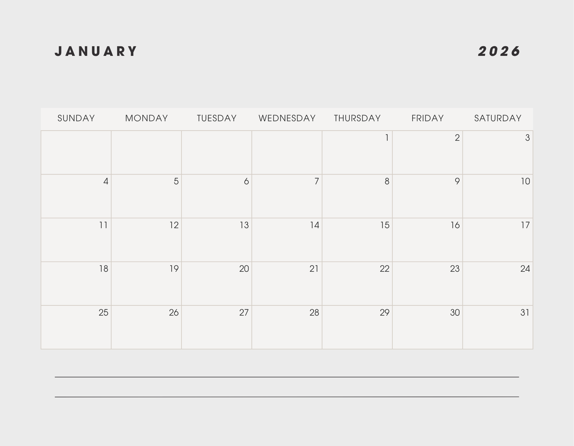 LAAS25 Official 2026 Calendar