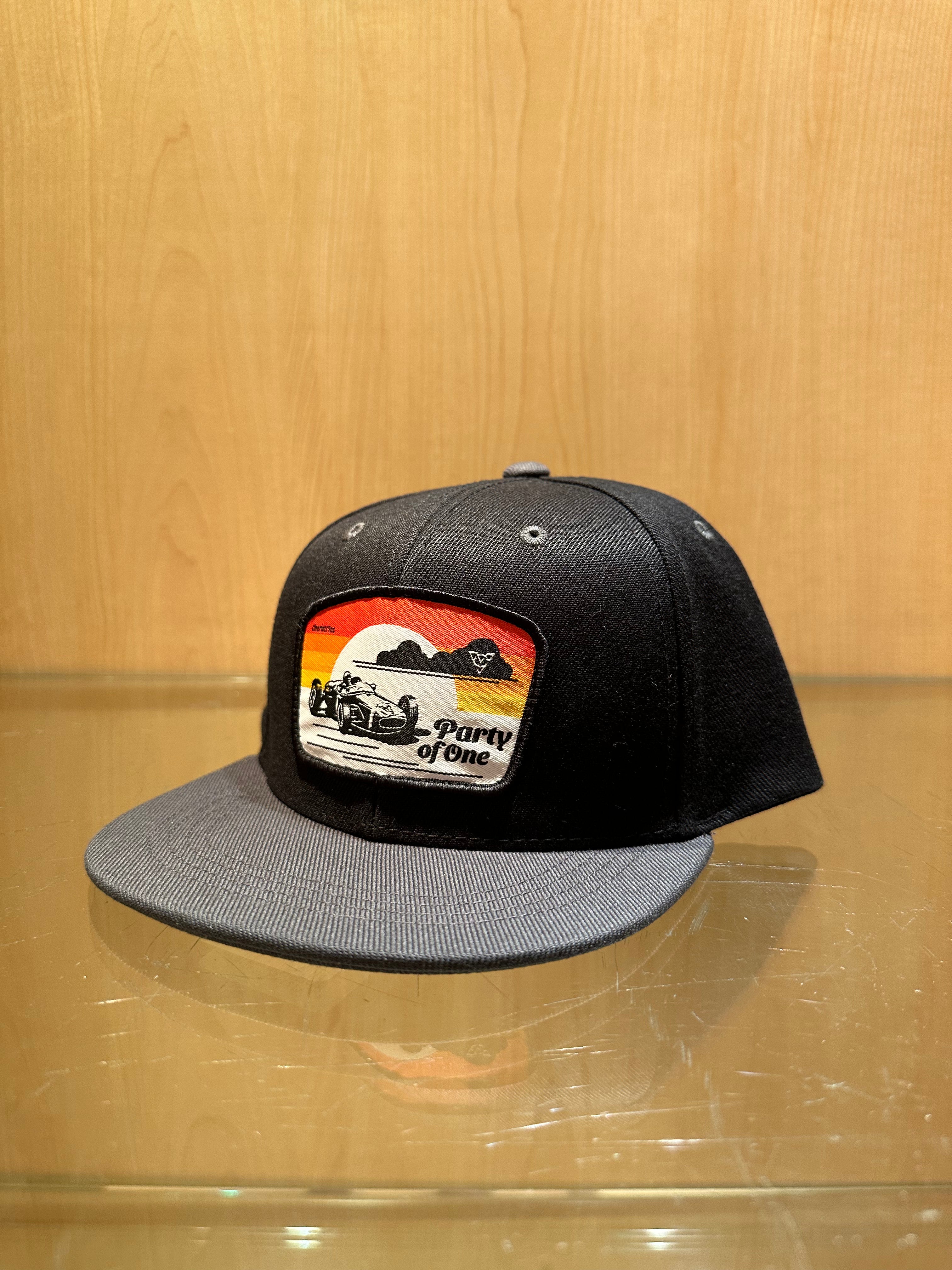 PARTY OF ONE YOUTH FLAT BILL HAT (Black/Charcoal)