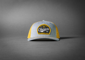 YELLOWJACKET (Heather Grey/Amber Gold 5-Panel Premium Trucker Hat)