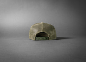 WIDOWMAKER (Pale Khaki/Loden Green Premium 7-Panel Trucker Hat)
