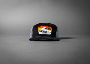 PARTY OF ONE (Black/Charcoal Corduroy Trucker Hat)