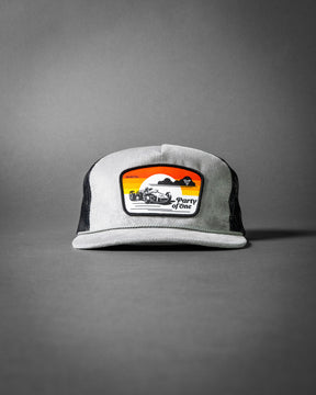 PARTY OF ONE (Light Grey/Black Corduroy Trucker Hat)