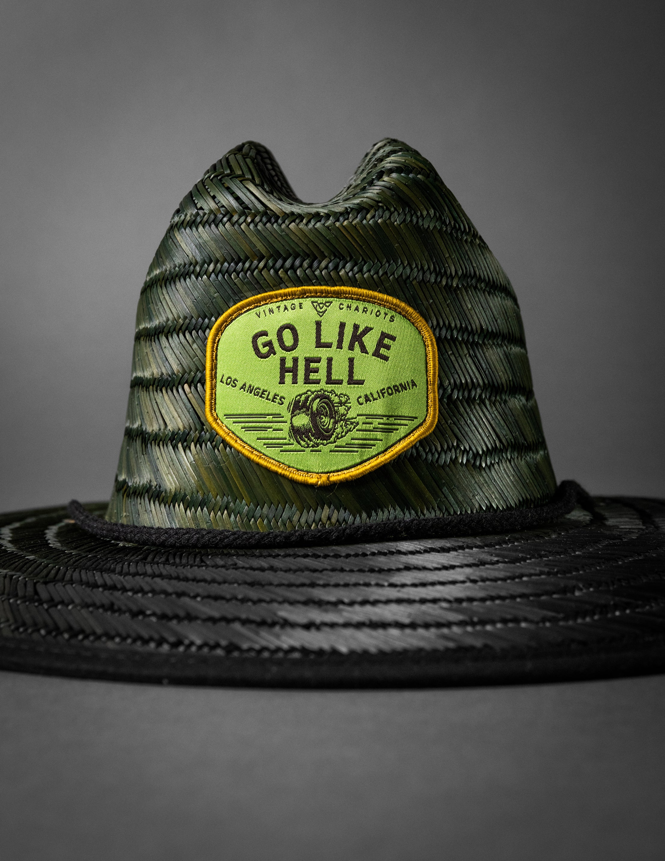 GO LIKE HELL STRAW HAT (Olive w/ Green Camo under bill)
