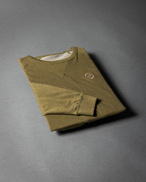 CHARIOTS EMBROIDERED UNISEX FRENCH TERRY CREW NECK SWEATER (Military Green)
