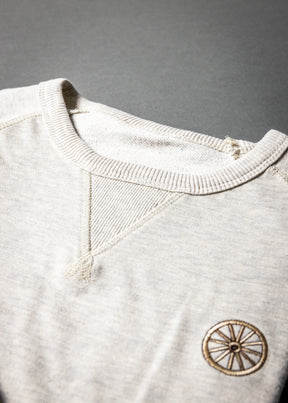 CHARIOTS EMBROIDERED UNISEX FRENCH TERRY CREW NECK SWEATER (Oatmeal Heather)