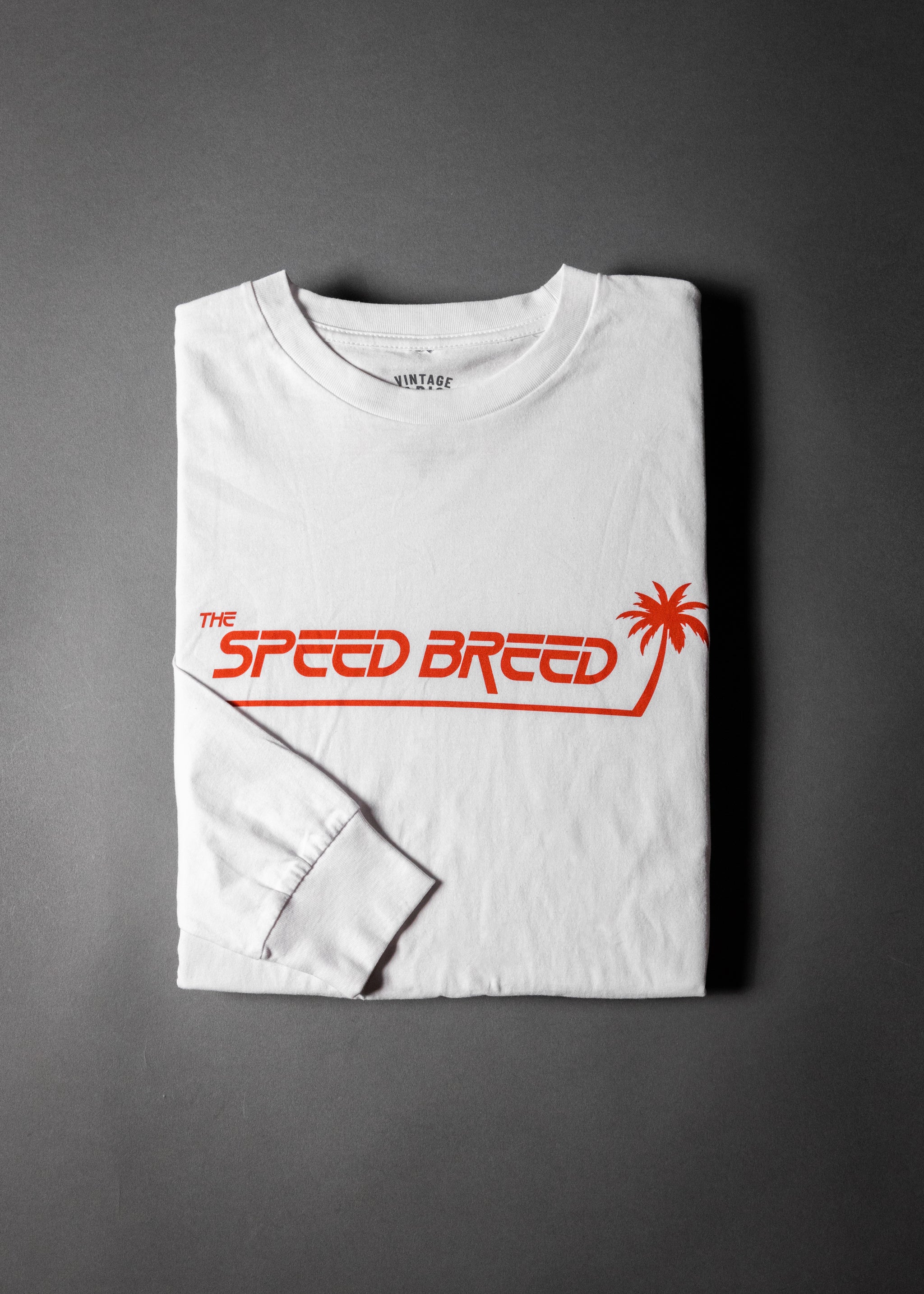 Palm Tree Speed Breed Long Sleeve Tee (White)