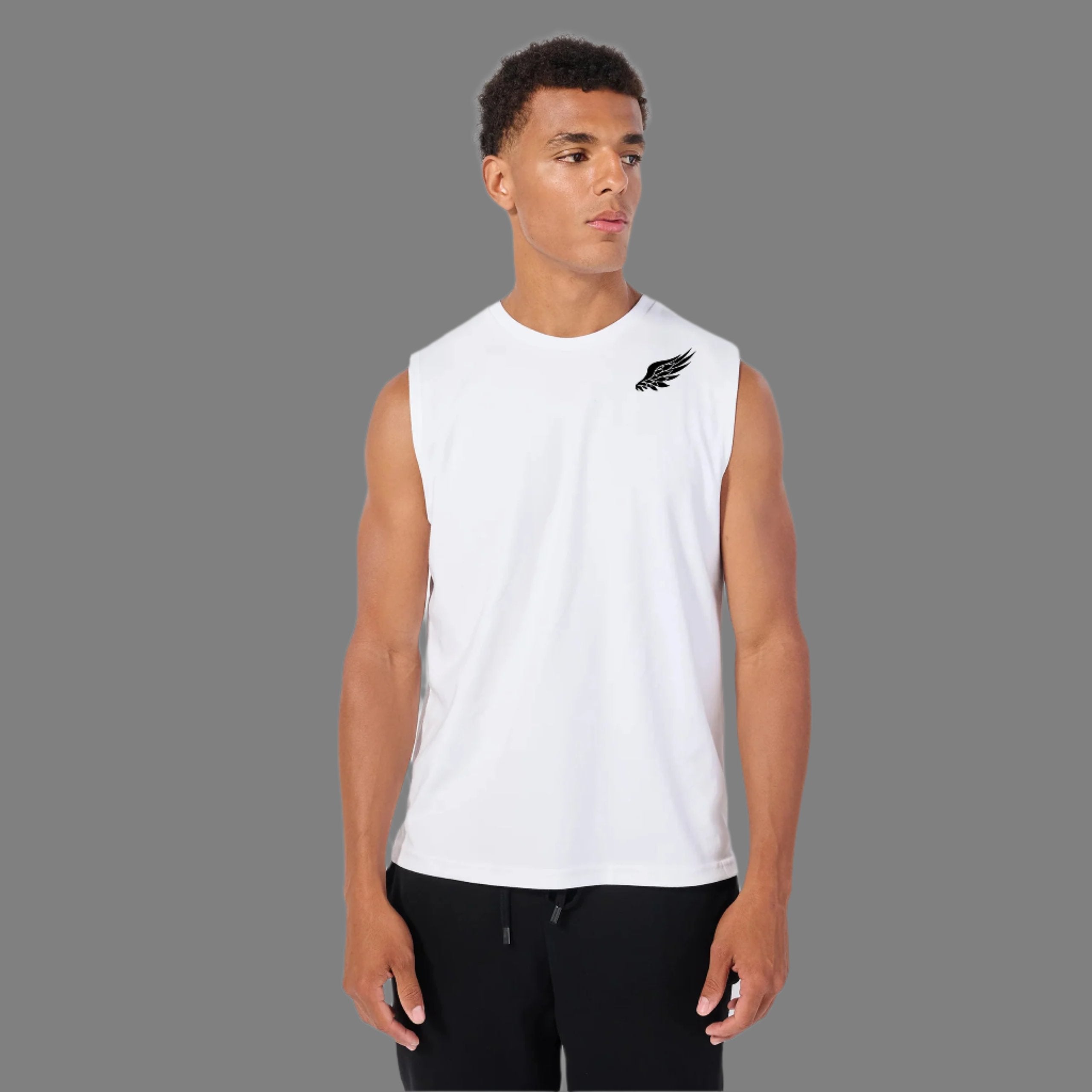 LITTLE BIRD LUXURY DRYFLEX MUSCLE TANK (White)