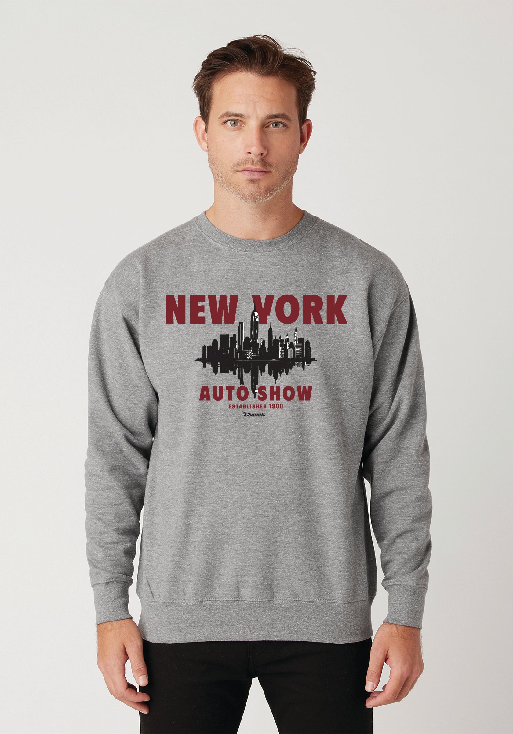 NYIAS26 Skyline Premium Crewneck Sweatshirt (Carbon Grey)