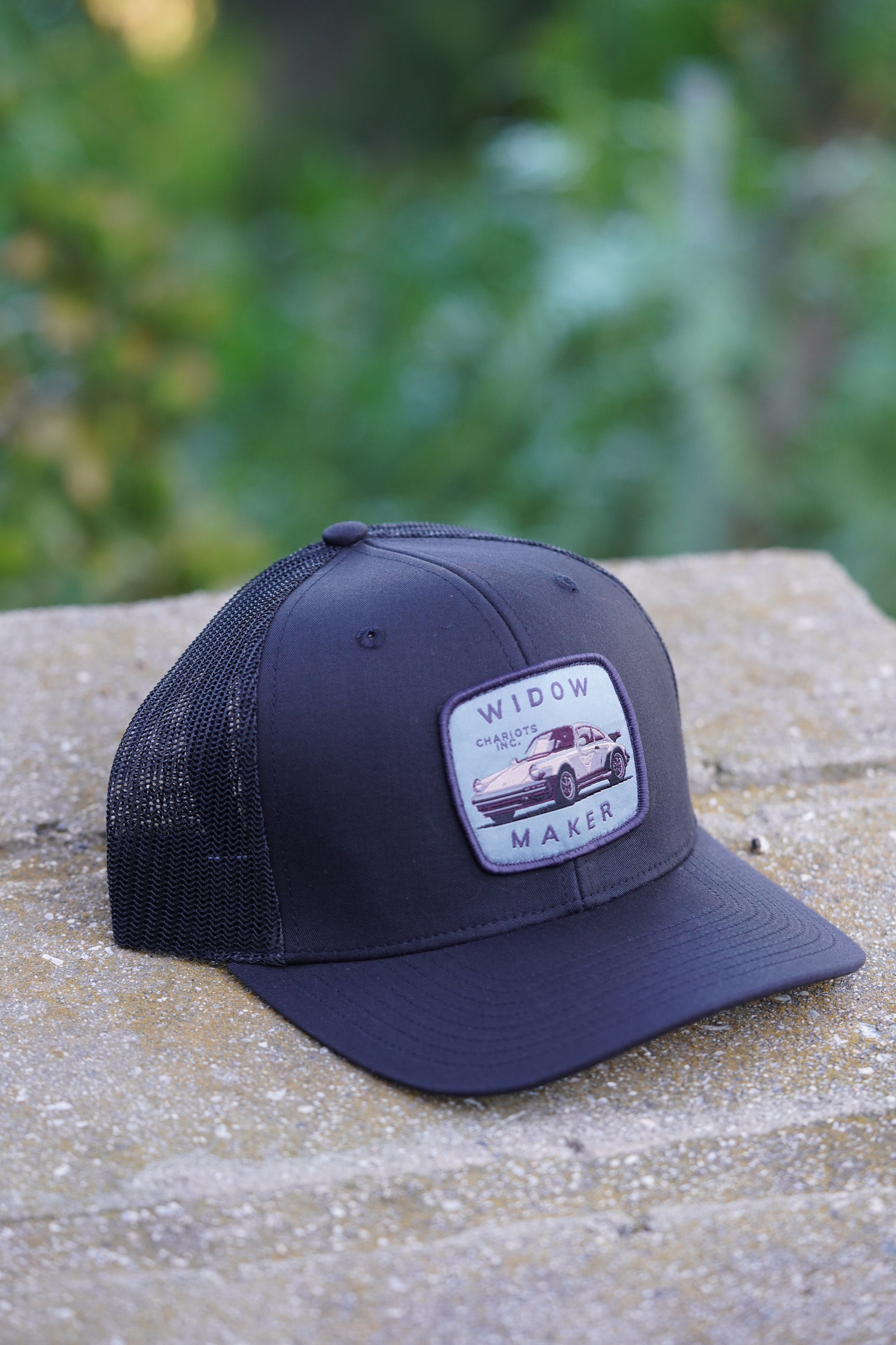 WIDOWMAKER V.2 BLUE (Black Premium Trucker Hat)