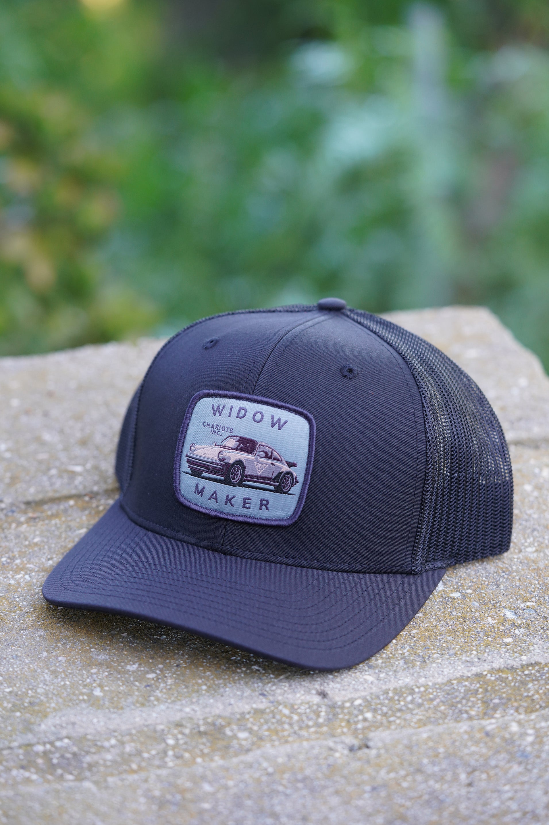WIDOWMAKER V.2 BLUE (Black Premium Trucker Hat)