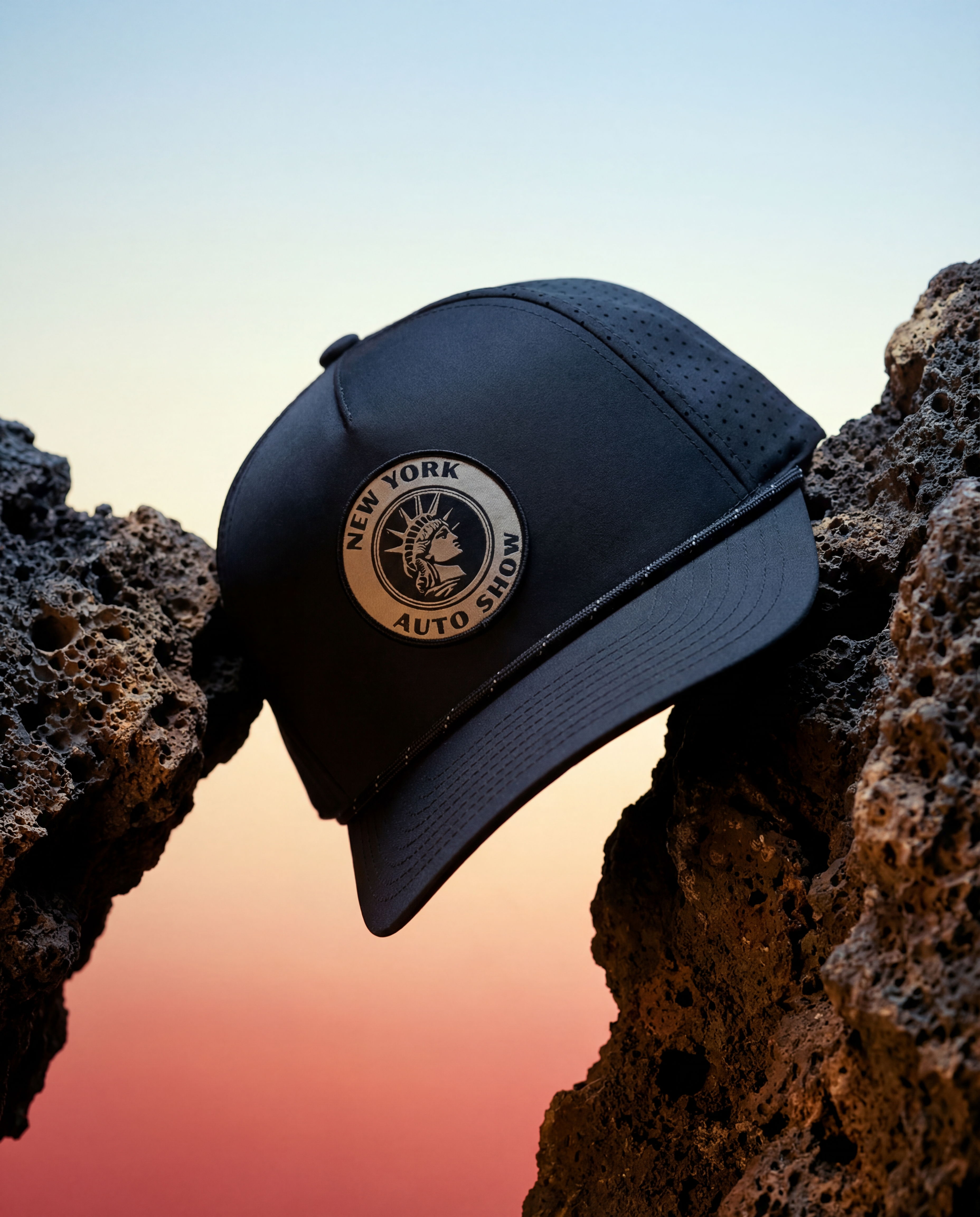NYIAS26 Liberty Performance Hat (Black w/ Black/White Rope)