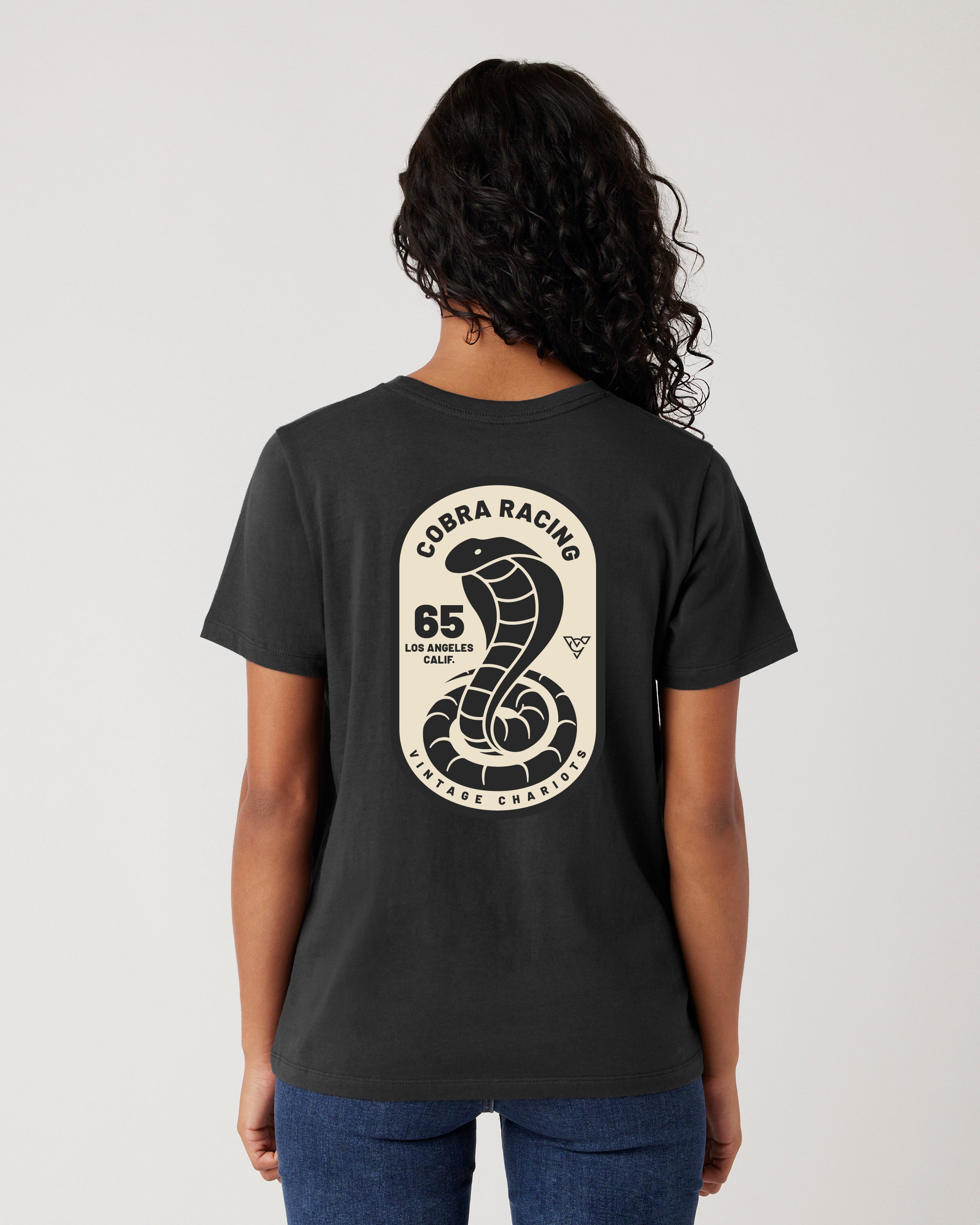 COBRA RACING WOMENS BOYFRIEND TEE (Vintage Black)