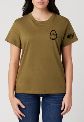 FIND YOUR EGG WOMENS BOYFRIEND TEE (Olive Branch)