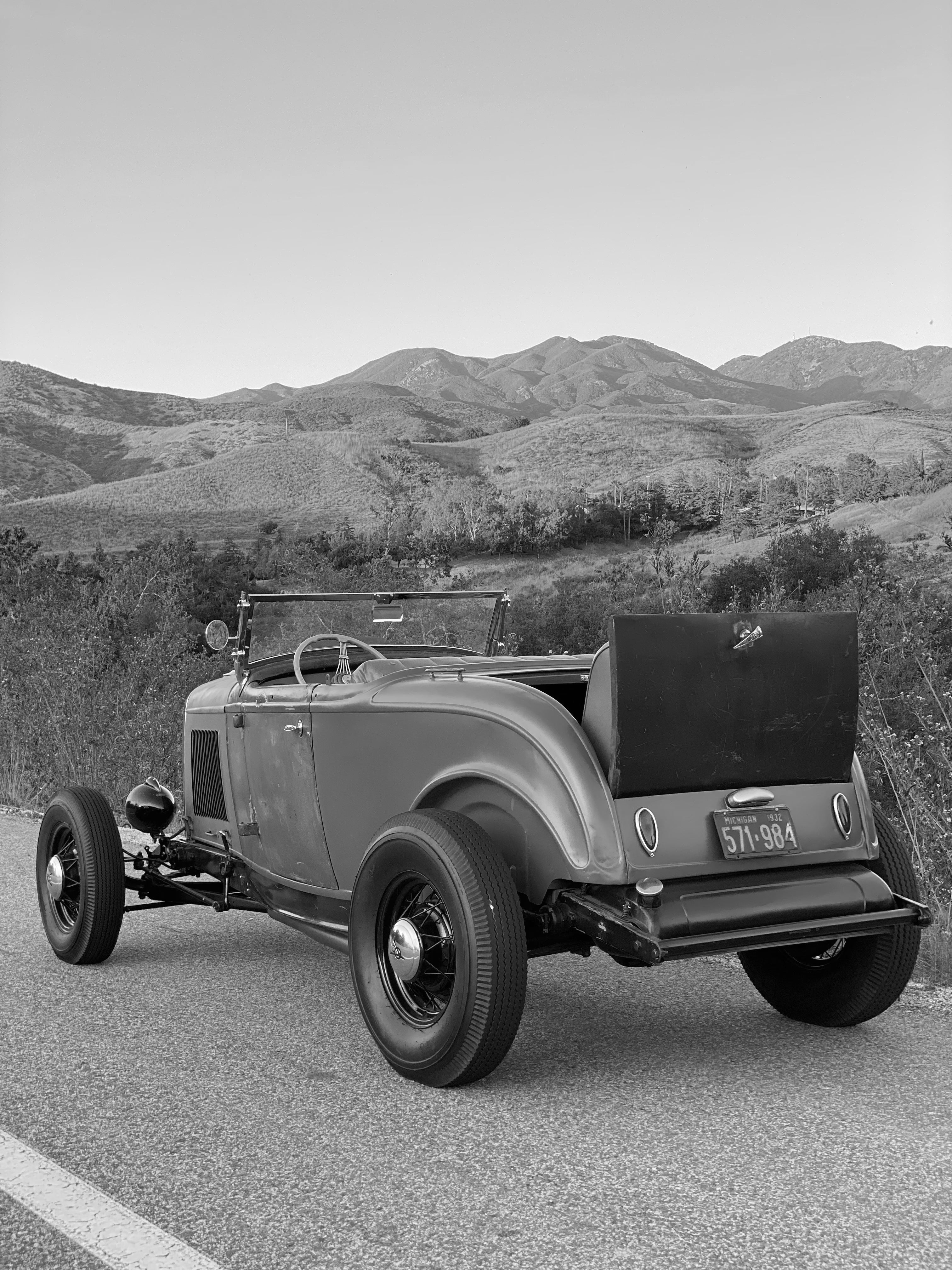 1932 Ford Roadster Rumble Landscape FINE ART PRINT