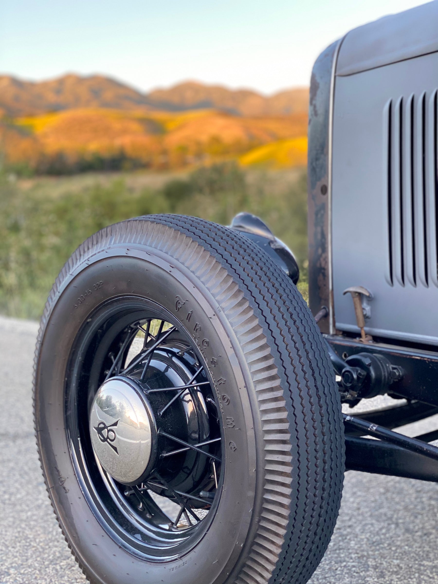 1932 Ford Roadster Front Tire Close Up FINE ART PRINT