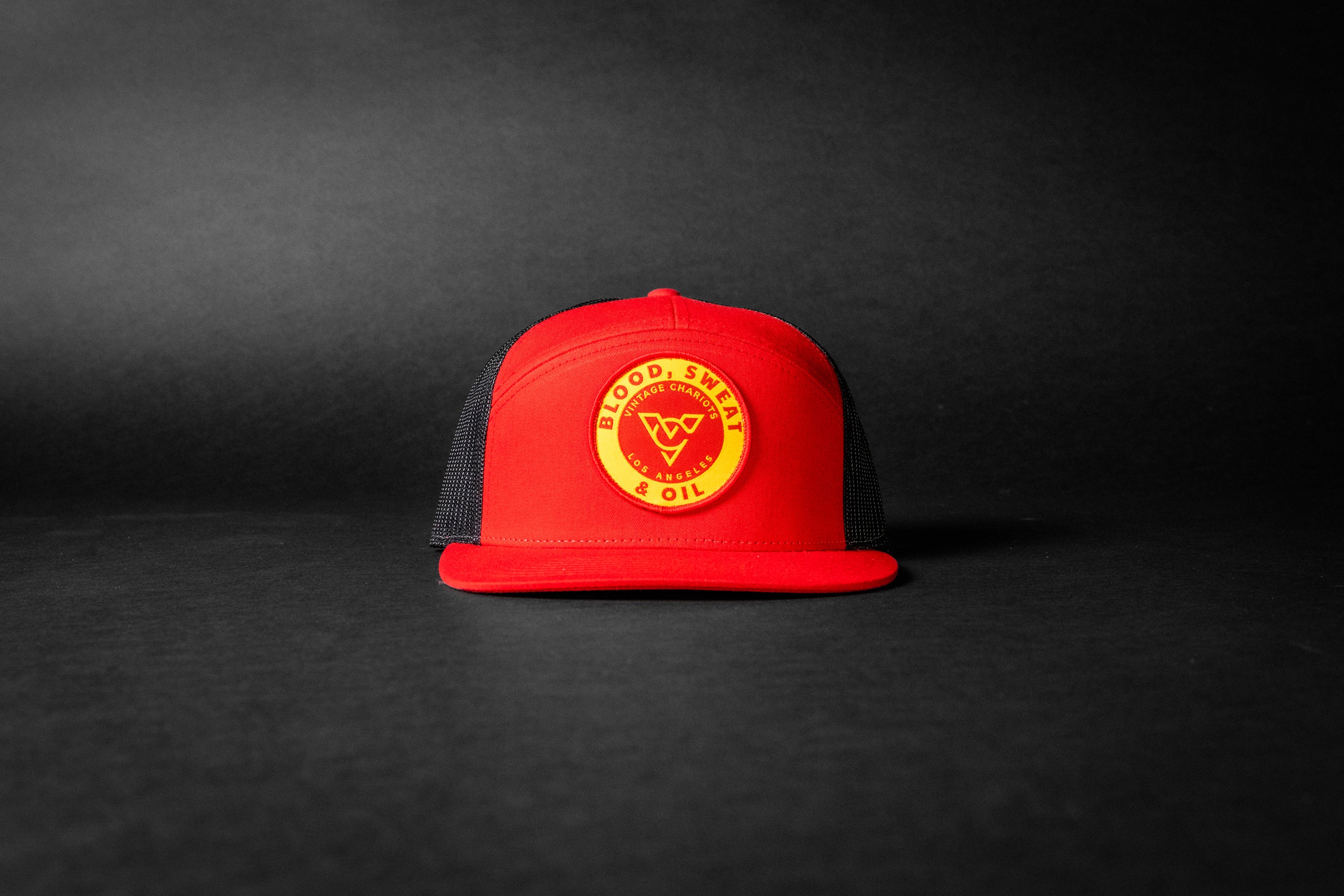 BLOOD SWEAT & OIL (Red/Black 7-Panel)