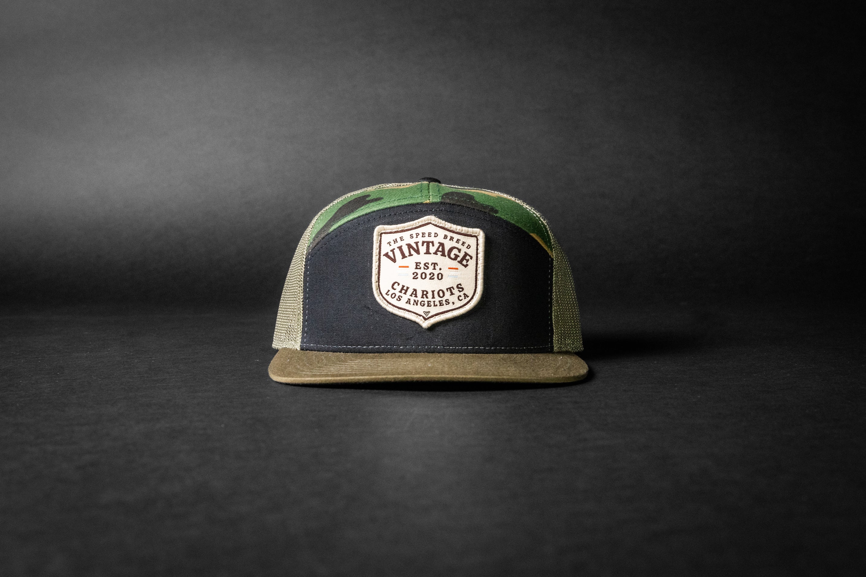 VINTAGE CREST (Black/Green Camo/Loden Green 7-Panel)