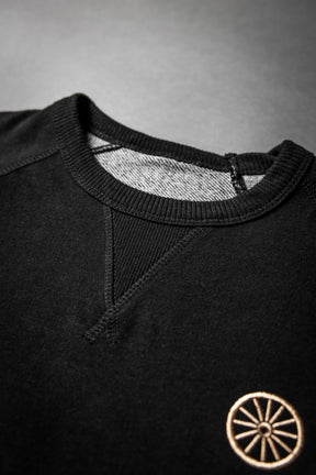 CHARIOTS EMBROIDERED UNISEX FRENCH TERRY CREW NECK SWEATER (Black)