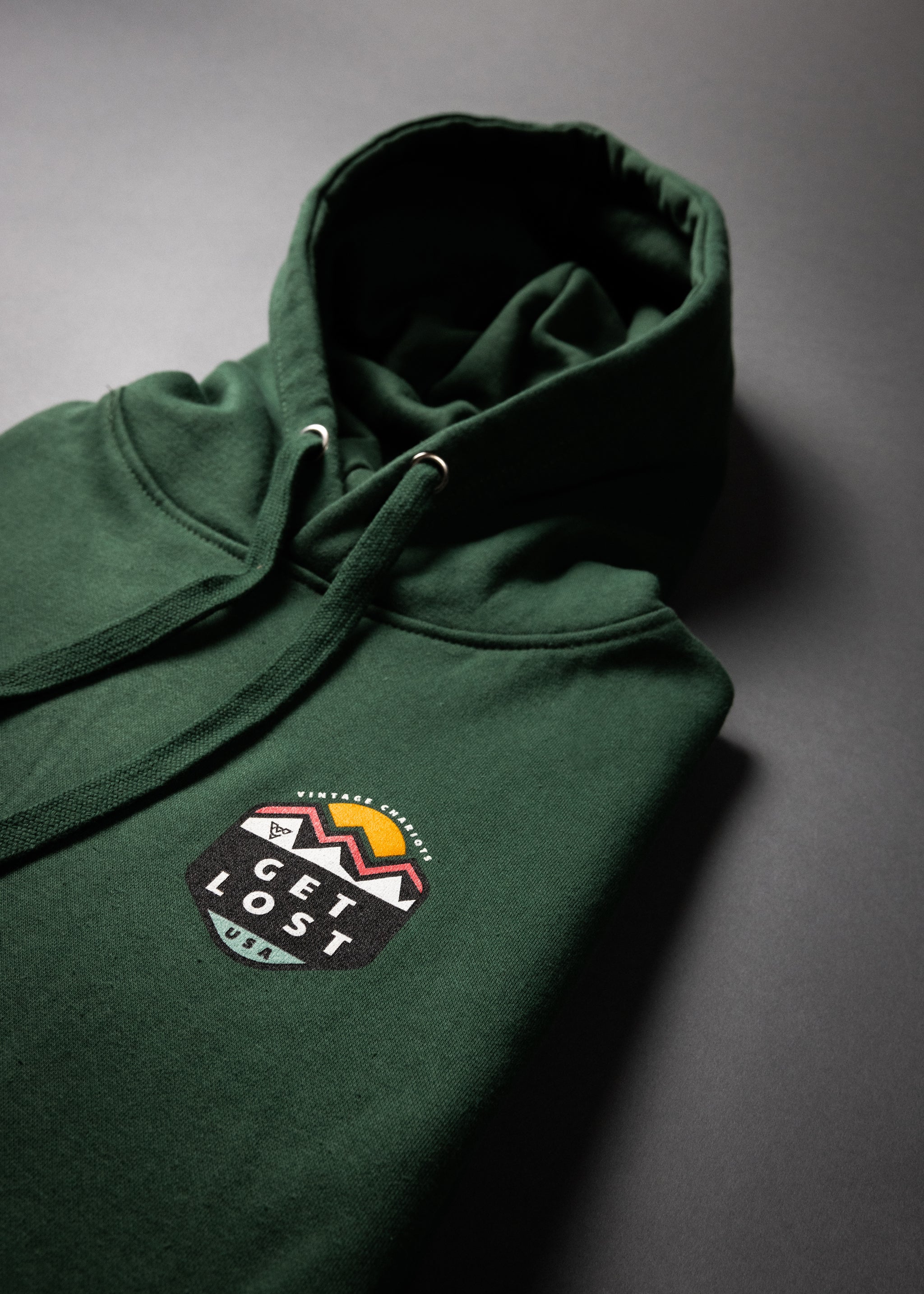 GET LOST UNISEX PREMIUM PULLOVER HOODIE (Forest Green)