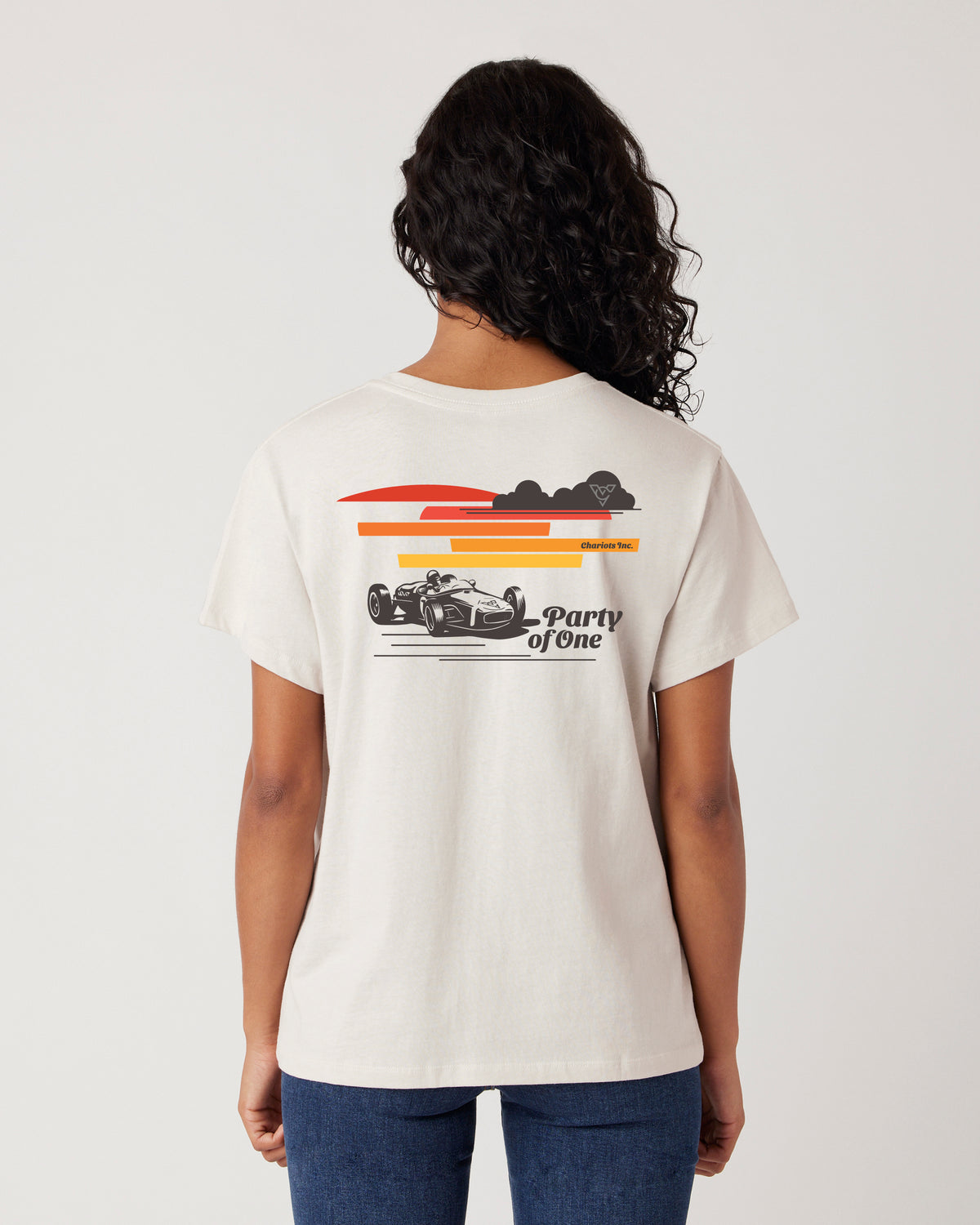PARTY OF ONE WOMENS BOYFRIEND TEE (Bone)
