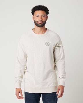 CHARIOTS EMBROIDERED UNISEX FRENCH TERRY CREW NECK SWEATER (Oatmeal Heather)